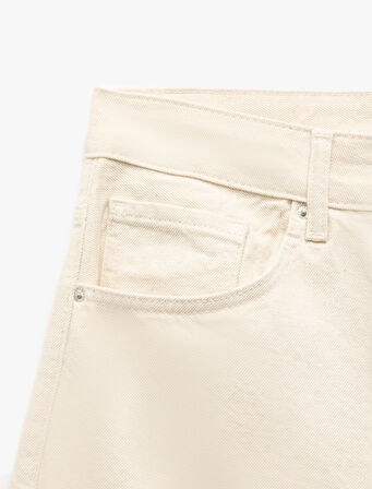 Normal Bel Chino Cep Detaylı Vintage Straight Fit Jean Pantolon