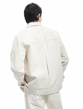 Kapaklı Cep Detaylı Regular Fit Klasik Yaka Uzun Kollu Denim Gömlek Ceket