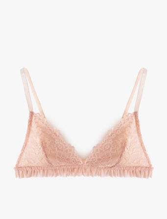Balensiz Fırfır Detaylı Dantelli Bralet Sütyen