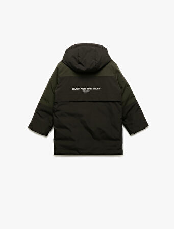 Çıtçıt Detaylı Uzun Kollu Kapşonlu Mont