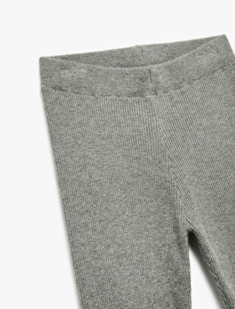 Viskon Karışımlı Ribanalı Dar Kesim Basic Triko Pantolon