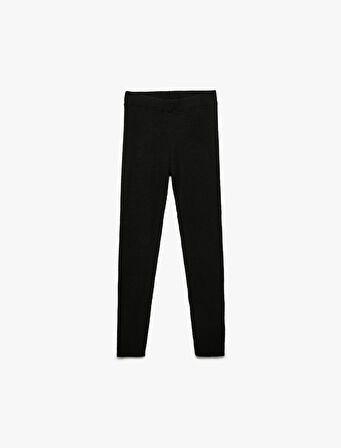 Viskon Karışımlı Ribanalı Dar Kesim Basic Triko Pantolon