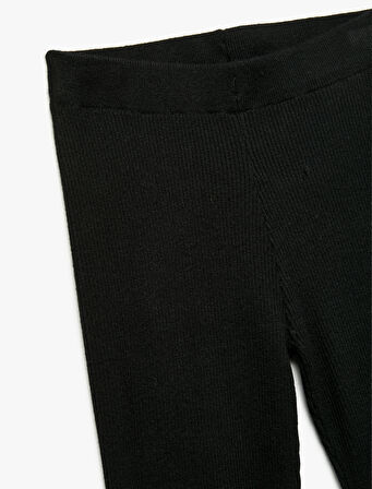 Viskon Karışımlı Ribanalı Dar Kesim Basic Triko Pantolon