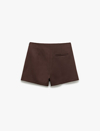 Regular Fit Tek Cep Detaylı Mini Şort Etek