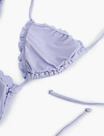 Parlak Fırfırlı Bikini Üstü