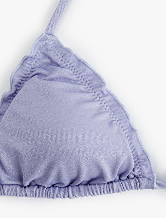 Parlak Fırfırlı Bikini Üstü