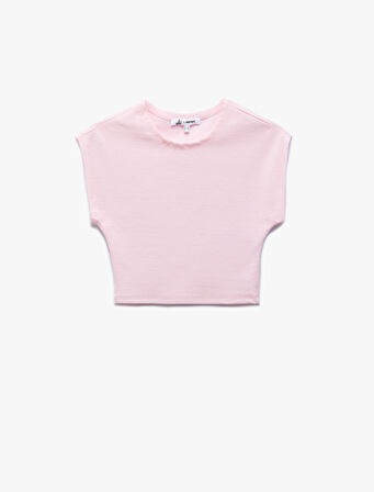 Bisiklet Yaka Kolsuz Modal Karışımlı Slim Fit Crop Kadın Tişört