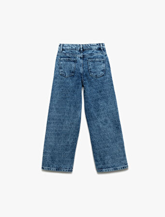 Pamuklu Geniş Paça Denim Pantolon
