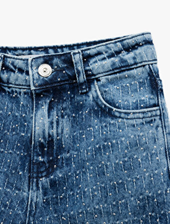 Pamuklu Geniş Paça Denim Pantolon