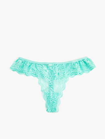 Rahat Kalıp Dantelli String Külot