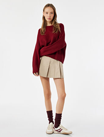 Uzun Kollu Bisiklet Yaka Basic Triko Kazak