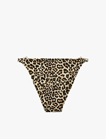 Aksesuar Detaylı Leopar Desenli Bikini Altı
