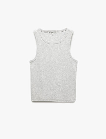 Bisiklet Yaka Kolsuz Slim Fit Basic Atlet