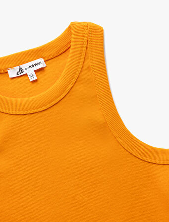 Halter Yaka Fitilli Slim Fit Crop Kadın Atlet