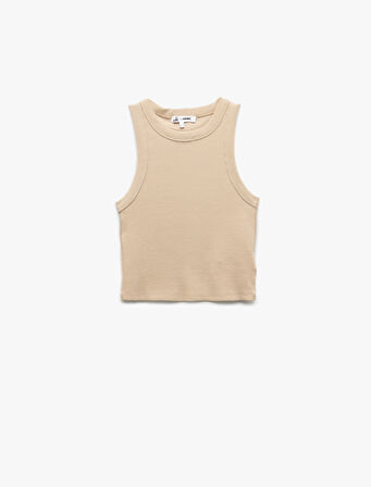 Halter Yaka Fitilli Slim Fit Crop Kadın Atlet