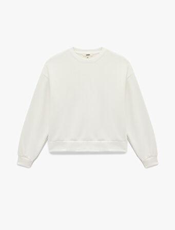 Üç İplik Şardonlu Uzun Kollu Bisiklet Yaka Basic Sweatshirt