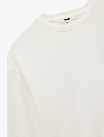 Üç İplik Şardonlu Uzun Kollu Bisiklet Yaka Basic Sweatshirt