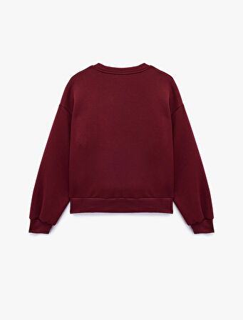 Üç İplik Şardonlu Uzun Kollu Bisiklet Yaka Basic Sweatshirt
