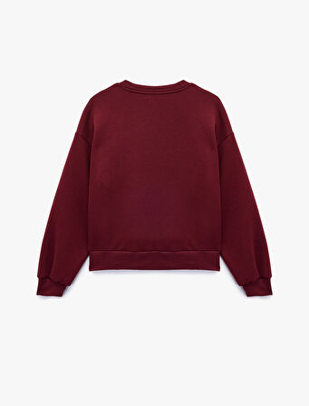 Üç İplik Şardonlu Uzun Kollu Bisiklet Yaka Basic Sweatshirt