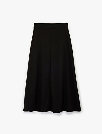 Regular Fit A Kesim Cep Detaylı Midi Etek