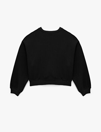 Regular Fit Üç İplik Uzun Kollu Bisiklet Yaka Basic Sweatshirt