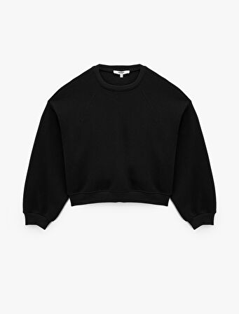 Regular Fit Üç İplik Uzun Kollu Bisiklet Yaka Basic Sweatshirt