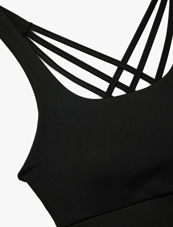 Slim Fit U Yaka Sırt Detaylı Sporcu Sütyeni