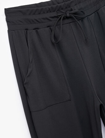 Yüksek Bel Cep Detaylı Bağcıklı Jogger Eşofman Altı