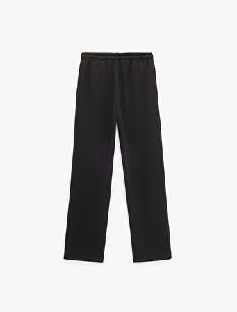 Normal Bel Üç İplik Nervürlü Cepli Eşofman Altı