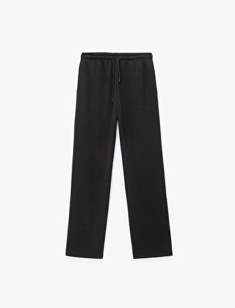 Normal Bel Üç İplik Nervürlü Cepli Eşofman Altı