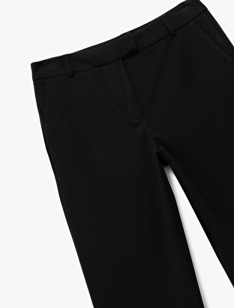 Cepli Düz Paça Kumaş Pantolon