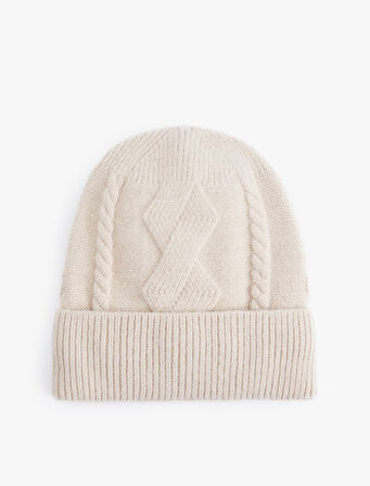 Katlı Saç Örgüsü Dokulu Örgü Bere