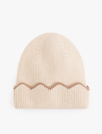 Dikiş Detaylı Katlı Örgü Bere