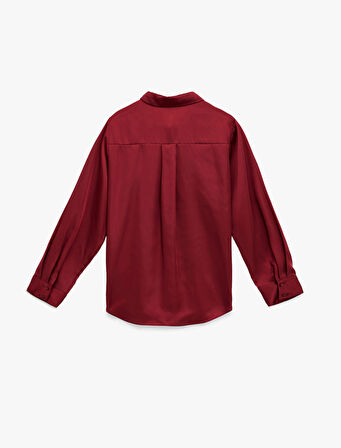 Regular Fit Uzun Kollu Klasik Yaka Saten Gömlek