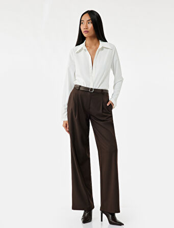 Regular Fit Uzun Kollu Klasik Yaka Saten Gömlek