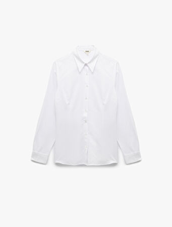 Regular Fit Klasik Yaka Uzun Kollu Poplin Gömlek