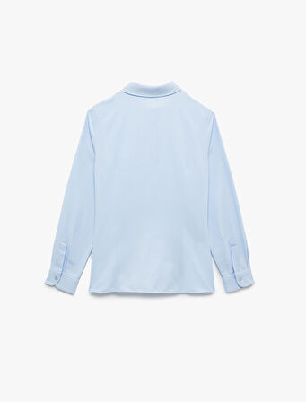 Regular Fit Klasik Yaka Uzun Kollu Poplin Gömlek