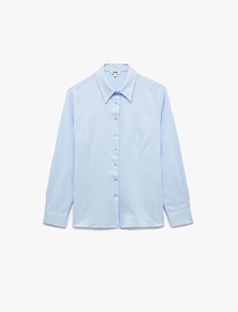 Regular Fit Klasik Yaka Uzun Kollu Poplin Gömlek