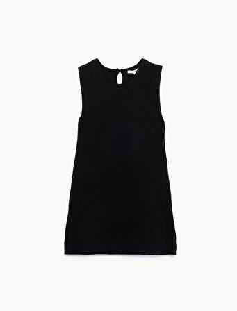 Kolsuz Bisiklet Yaka Mini Boy Triko Elbise