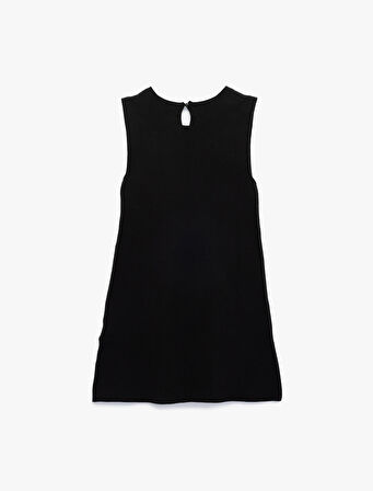 Kolsuz Bisiklet Yaka Mini Boy Triko Elbise