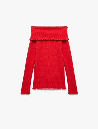 Omzu Açık Uzun Kollu Tişört