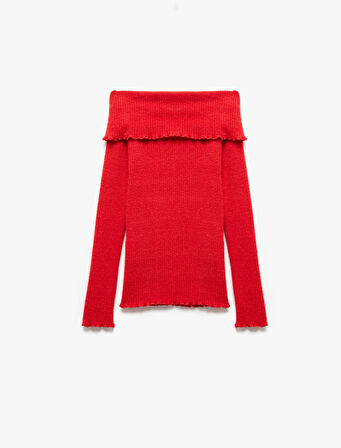 Omzu Açık Uzun Kollu Tişört