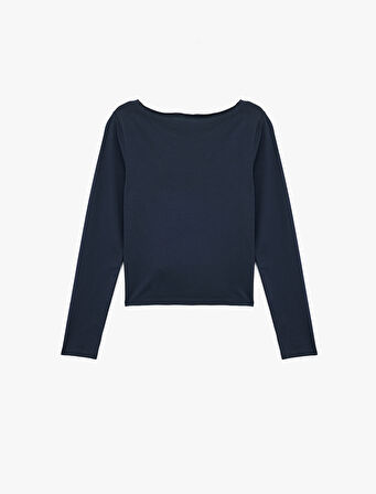 Uzun Kollu Bisiklet Yaka Pamuklu Slim Fit Basic Tişört