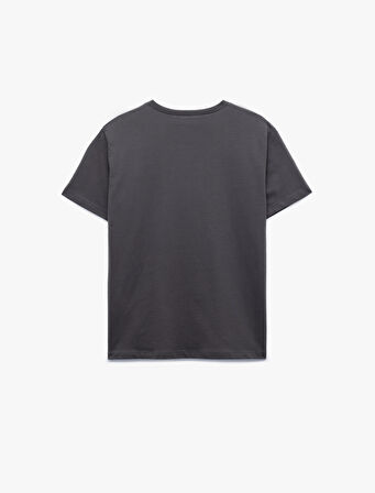 Kısa Kollu Bisiklet Yaka Pamuklu Basic Tişört