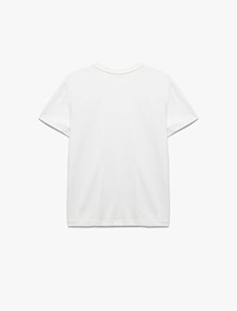 Kısa Kollu Bisiklet Yaka Pamuklu Basic Tişört