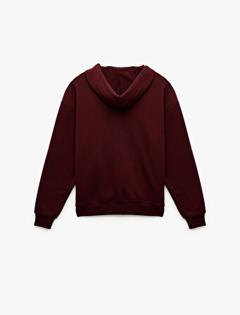 Şardonlu Kanguru Cep Detaylı Kapüşonlu Fermuarlı Oversize Sweatshirt