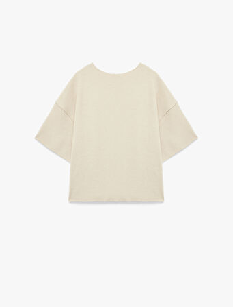 Kısa Kollu Bisiklet Yaka Basic Oversize Tişört