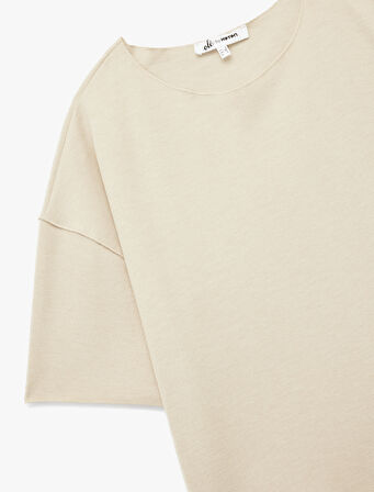 Kısa Kollu Bisiklet Yaka Basic Oversize Tişört