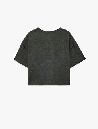 Kısa Kollu Bisiklet Yaka Basic Oversize Tişört