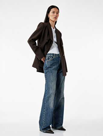 Pamuklu Düz Kesim Düz Paça Jean Pantolon - Straight Jeans